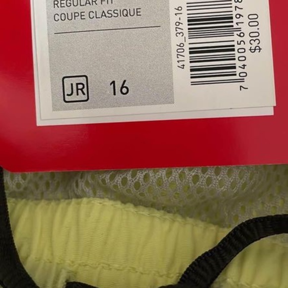 BRAND NEW youth boy Helly Hansen jr volley shorts size 16 (sunny lime) - Picture 4 of 5